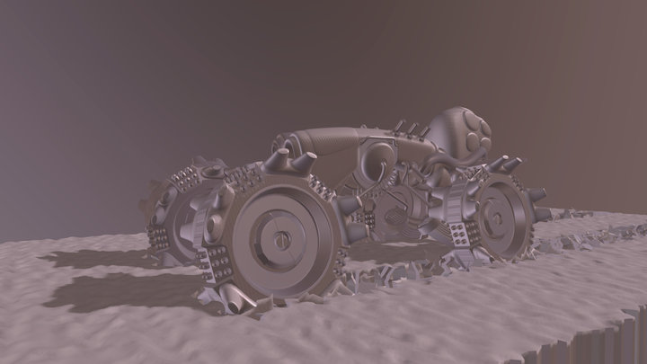 Tractor And Ice Trails 3D Model