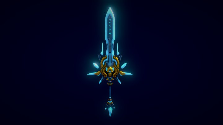 Legendary Crystall Stylized Sword 3D Model