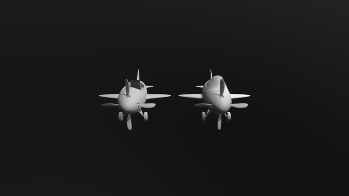 Cartoony Airplane 3D Model