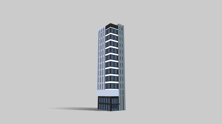 Low Poly Game Ready City Office Building 3D Model