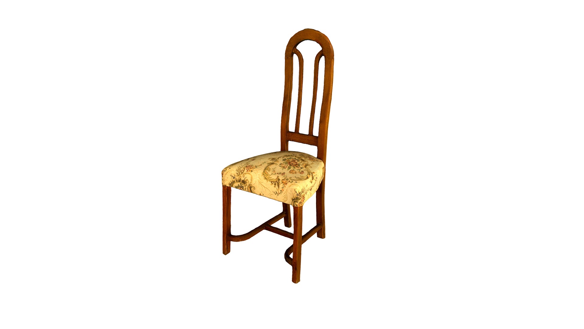 3D model Simple chair - This is a 3D model of the Simple chair. The 3D model is about a wooden chair with a cushion.