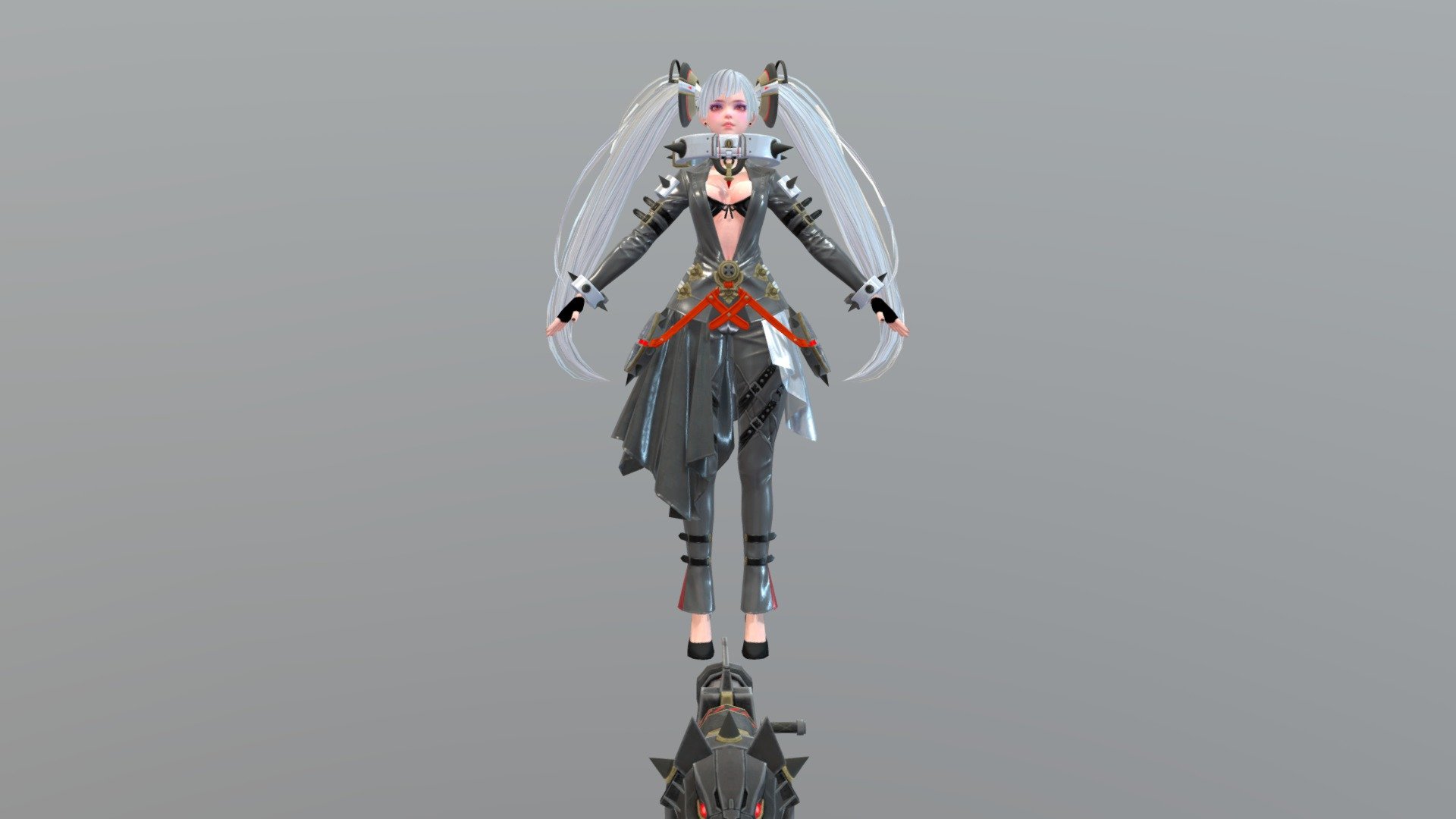 Punk-style Lady With Pigtails - Download Free 3D model by Chenchanchong ...