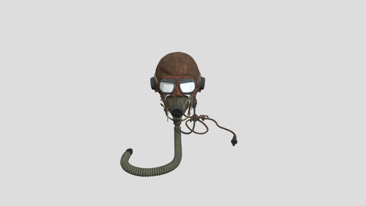 WW2 RAF Fighter Pilot Helmet 3D Model