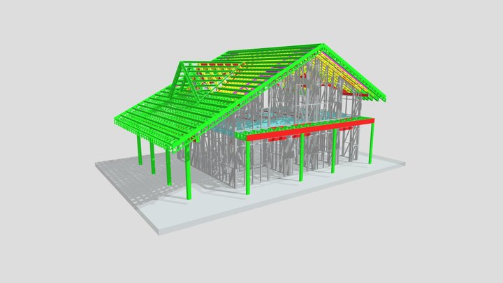 FULL Dom 8.49x14.19_2fl_2.8 kN 3D Model