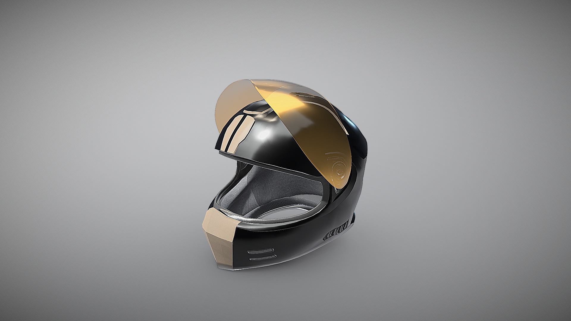 3D model Motorcycle Helmet Open - This is a 3D model of the Motorcycle Helmet Open. The 3D model is about a ring on a box.