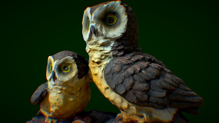 3D scan of owls figurines - photogrammetry 3D Model