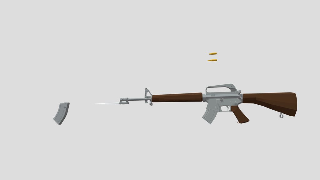 low-poly prototype 7.62 ar15