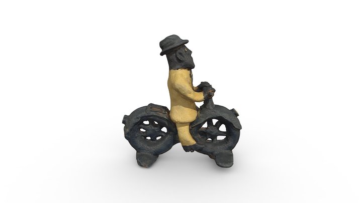 00299 homem negro na moto 3D Model