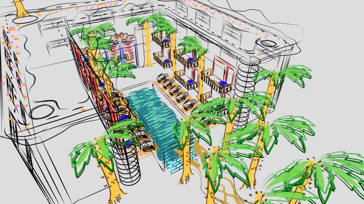 Dream Resort for summer vibes 3D Model