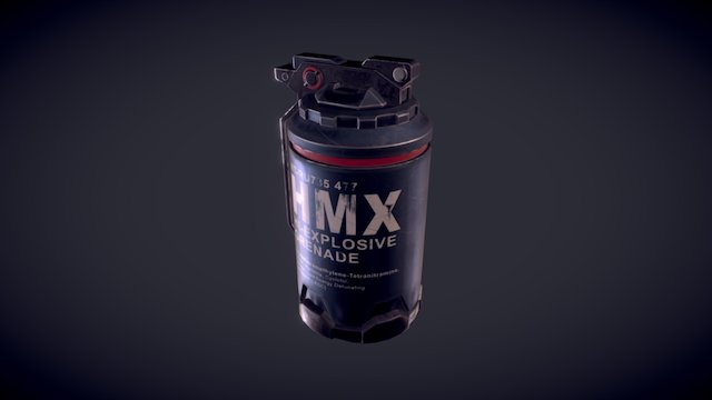 HMX Hi-Explosive Grenade 3D Model