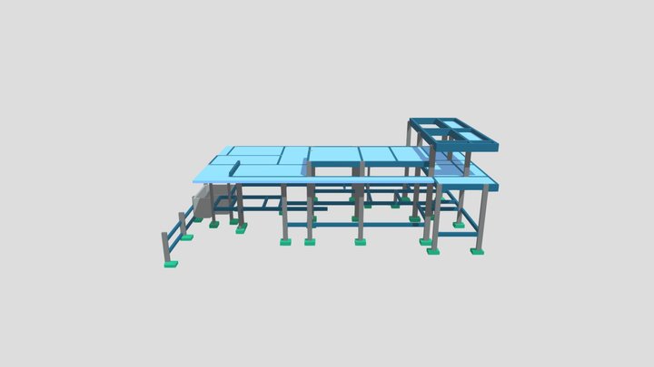 Estrutural - Casa Térrea com Pisicna 3D Model