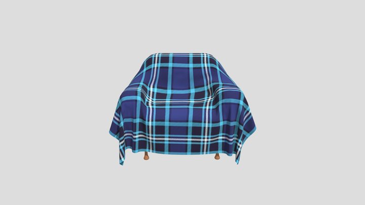 Single sofa with fabric 3D Model