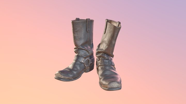 Harley Davidson Motorcycle Boots 3D Model