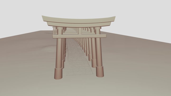 JAPAN GATE - TORII GATE 3D Model