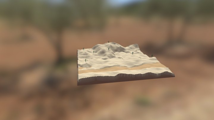 Desert with road 3D Model