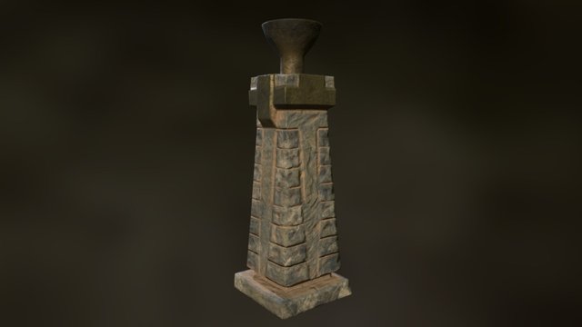 Tall Stone Brazier 3D Model
