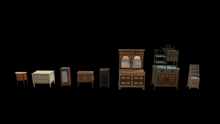 Old furniture pack 3D Model