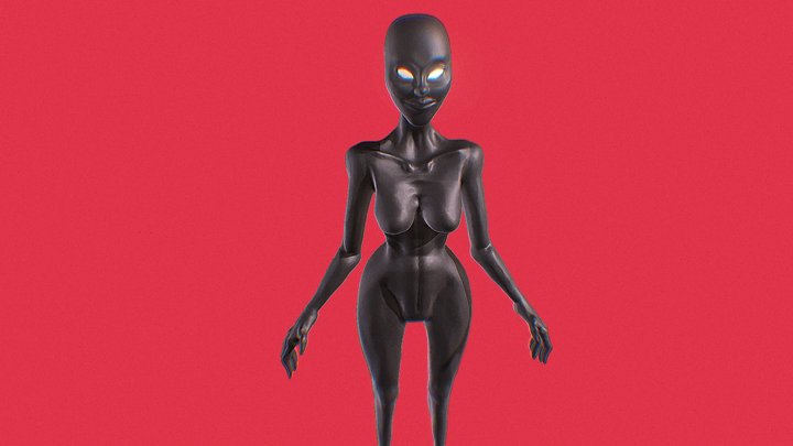 humanoid spider female 3D Model