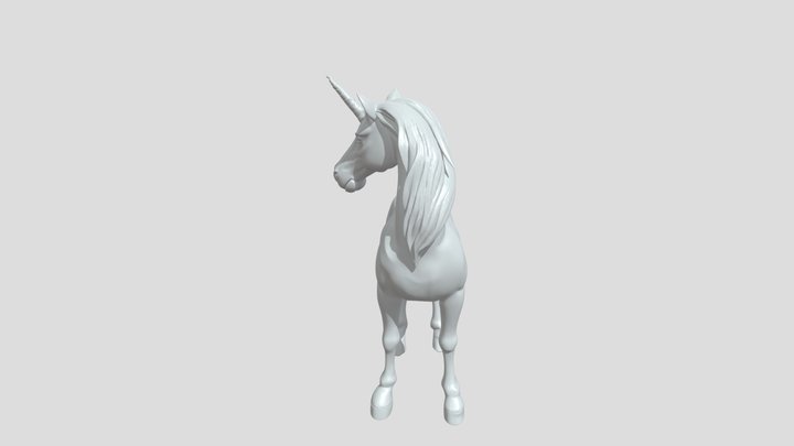 Stylized white unicorn horse figurine
