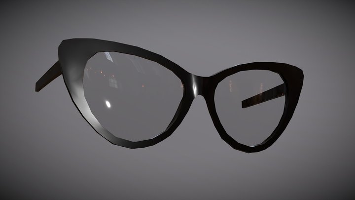 Cat Eye Glasses 3D Model