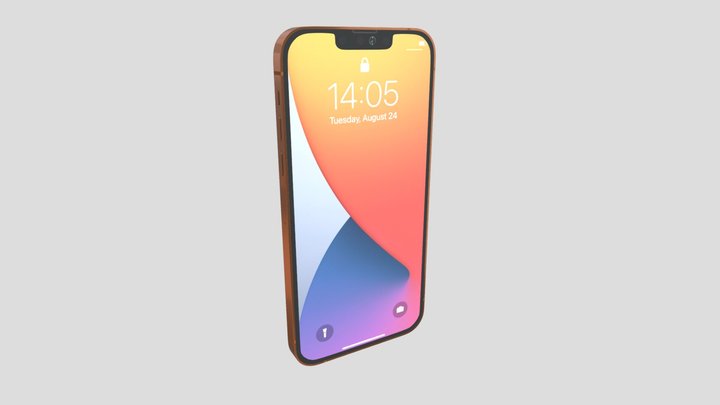 iPhone13 expectation Sunset Gold color 3D Model