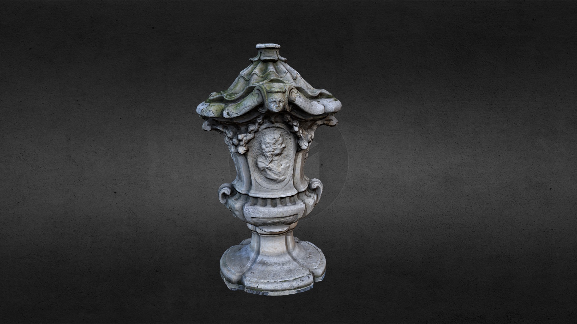3D model Vase - This is a 3D model of the Vase. The 3D model is about a metal object with a design on it.
