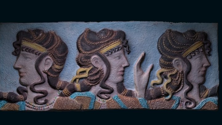 Three Noble Cretan Ladies 3D Model