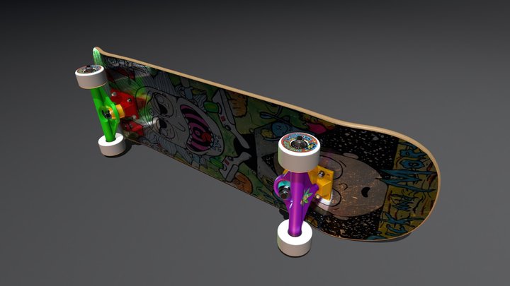 Skateboard Rick&Morty 3D Model