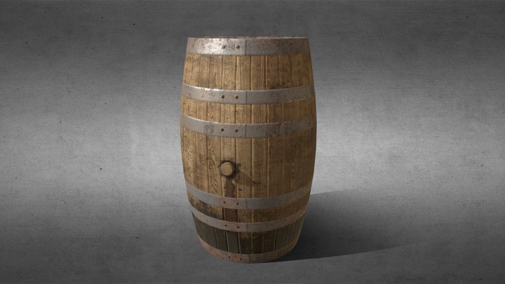 Wooden Barrel 3D Model