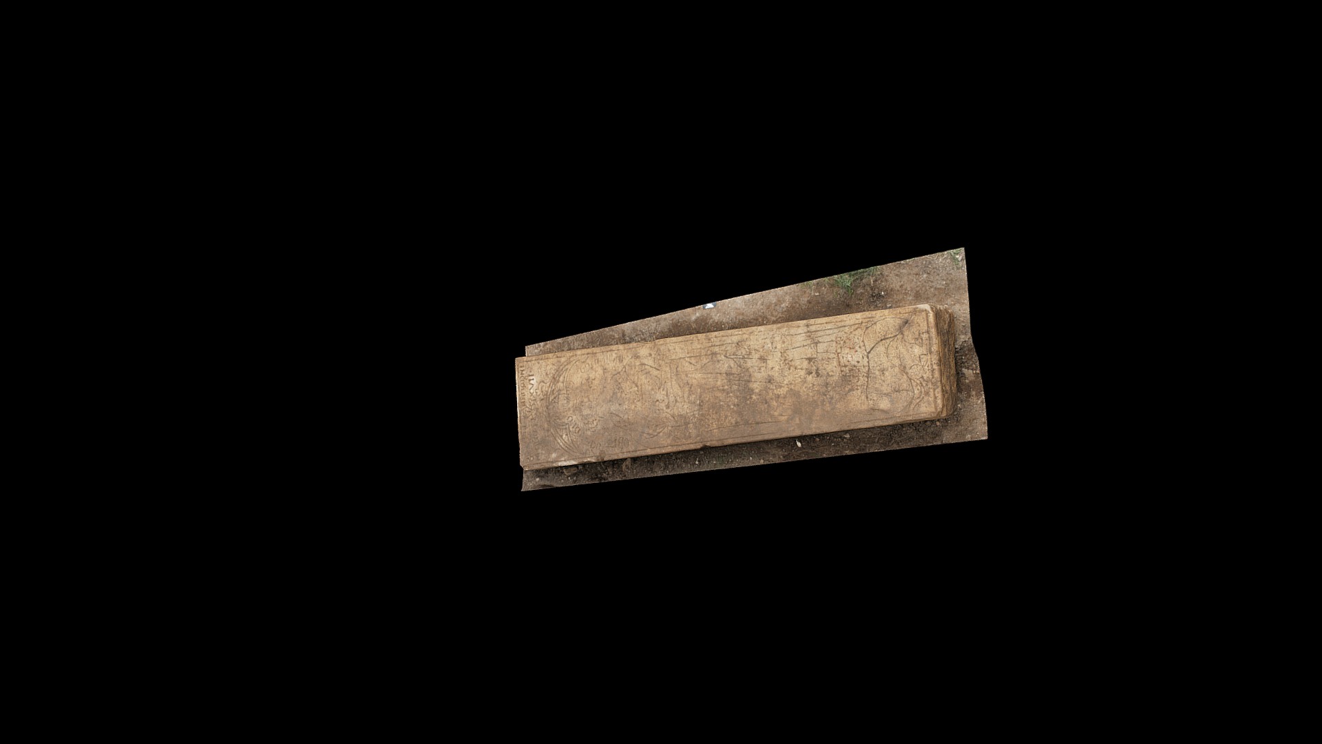 Freshly excavated Grave slab