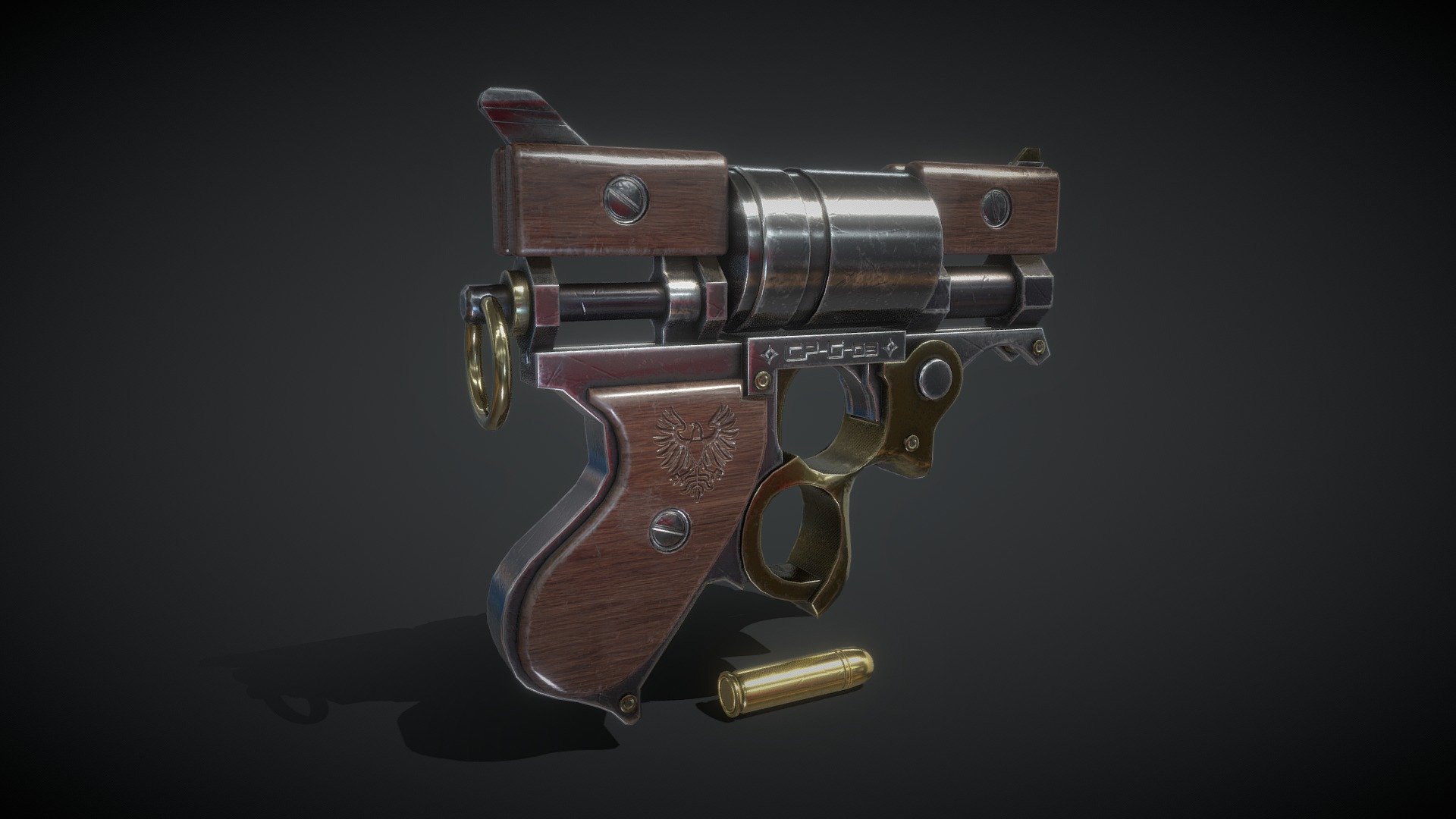 Steampunk revolver - 3D model by CG Digital art (@Faried_Lee) [2dc36c7 ...