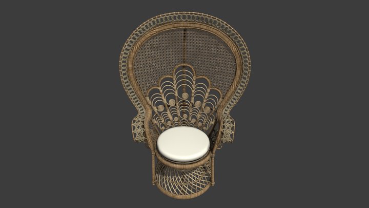 Digitization: Addams Peacock Chair Natural 3D Model