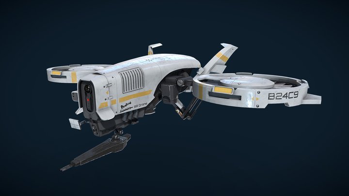 Armed Duocopter Drone 3D Model