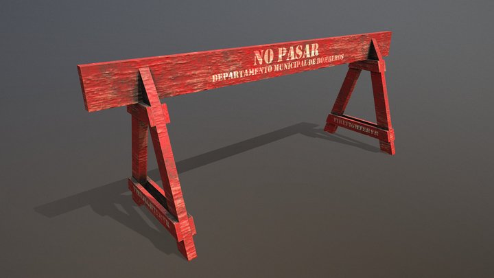 Wood Barrier 3D Model