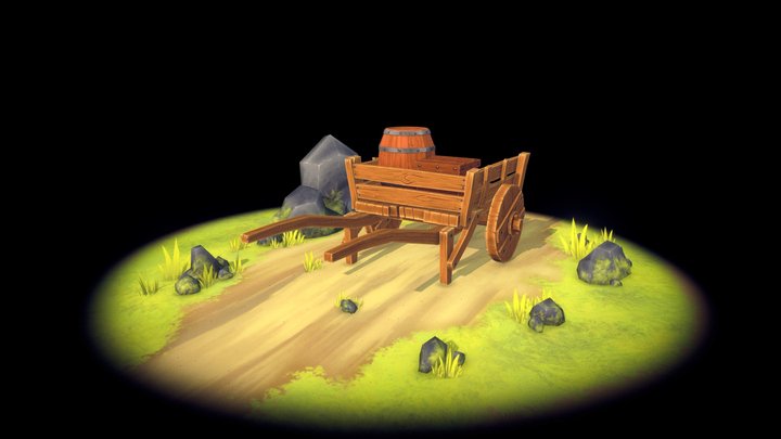 Stylized Wagon 3D Model