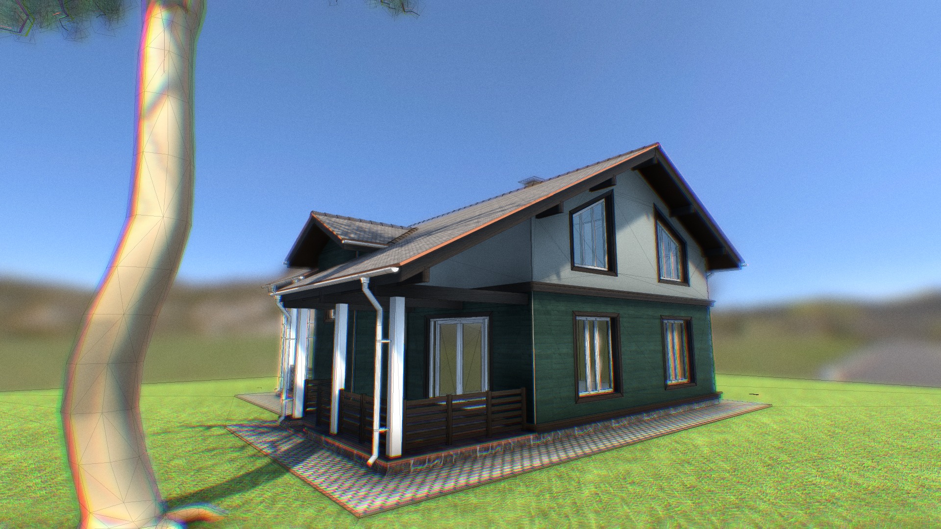 3D model P02/02-17 - This is a 3D model of the P02/02-17. The 3D model is about a house with a slide in the front.