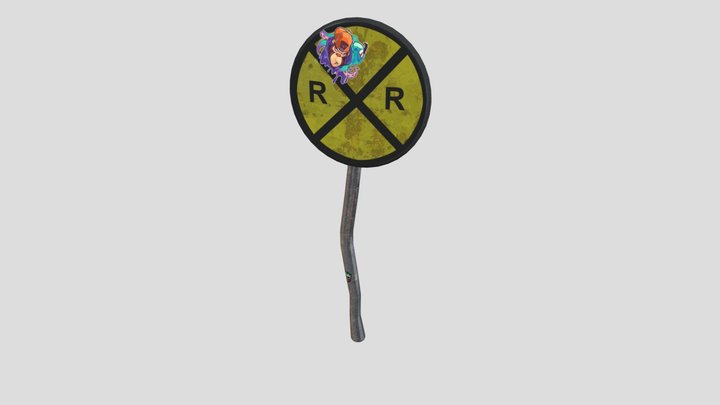 Railroad sign 3D Model