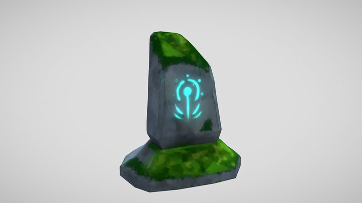 Glowing Magic Rock 3D Model
