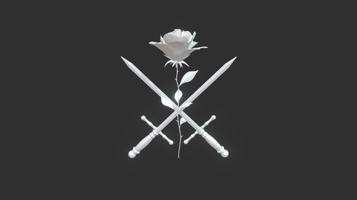 Swords and rose 3D Model