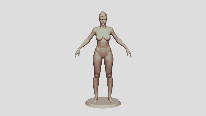Printable Female Anatomy Figurine 3D Model