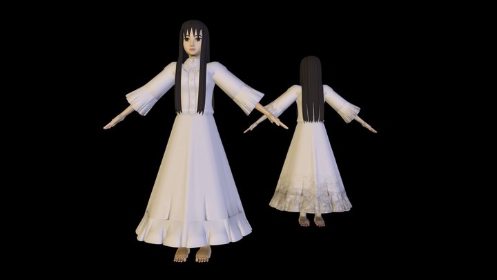 山村貞子（リングシリーズ）の「ワールドイズマイン／World is Mine」※二次創作 3D Model