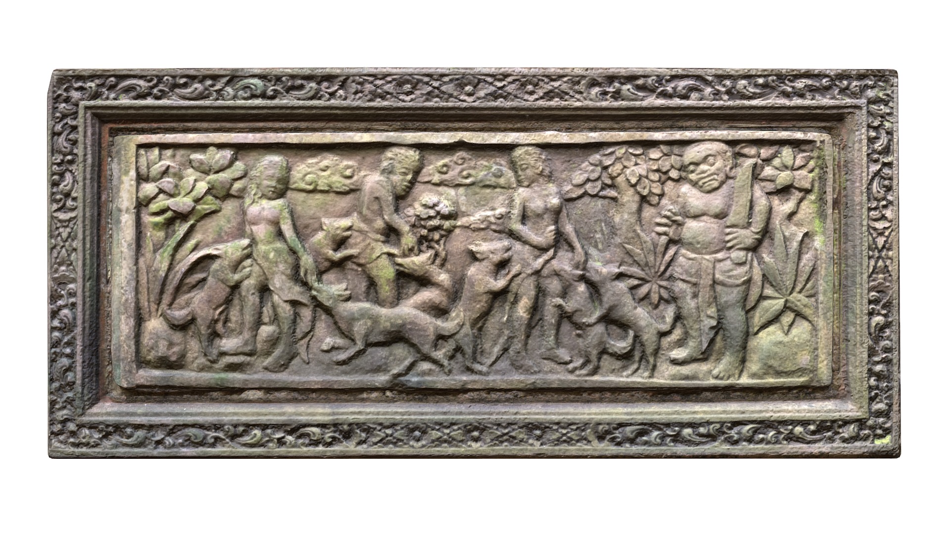 3D model Balinese Wall Barelief Decorative People Scene - This is a 3D model of the Balinese Wall Barelief Decorative People Scene. The 3D model is about a stone carving of a group of people.