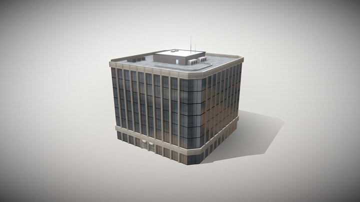 Low rise wall to wall office building 3D Model