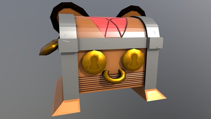 Low Poly Teddy Chest 3D Model
