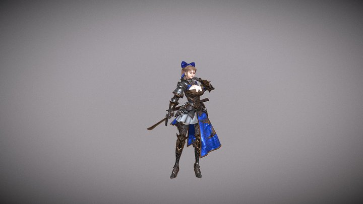 plate armor girl knights 3D Model