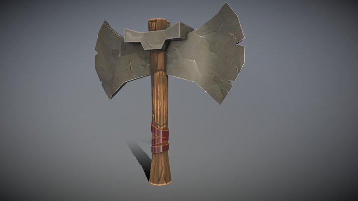 Cartoon Style Axe 3D Model