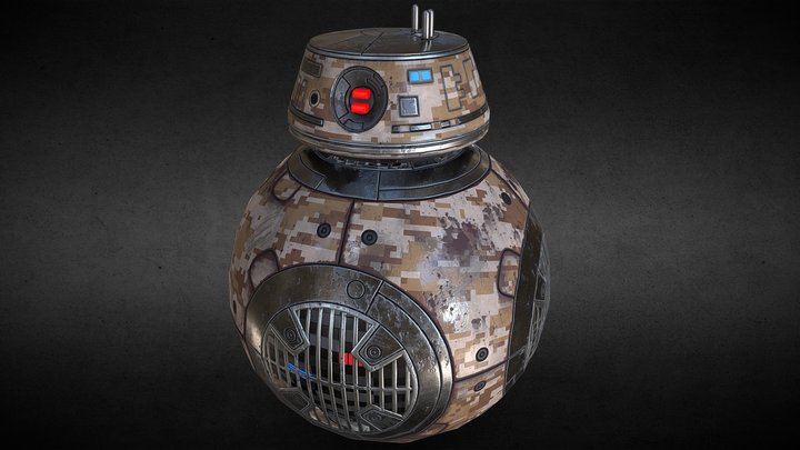 BB-9E Star Wars desert camouflage 3D Model