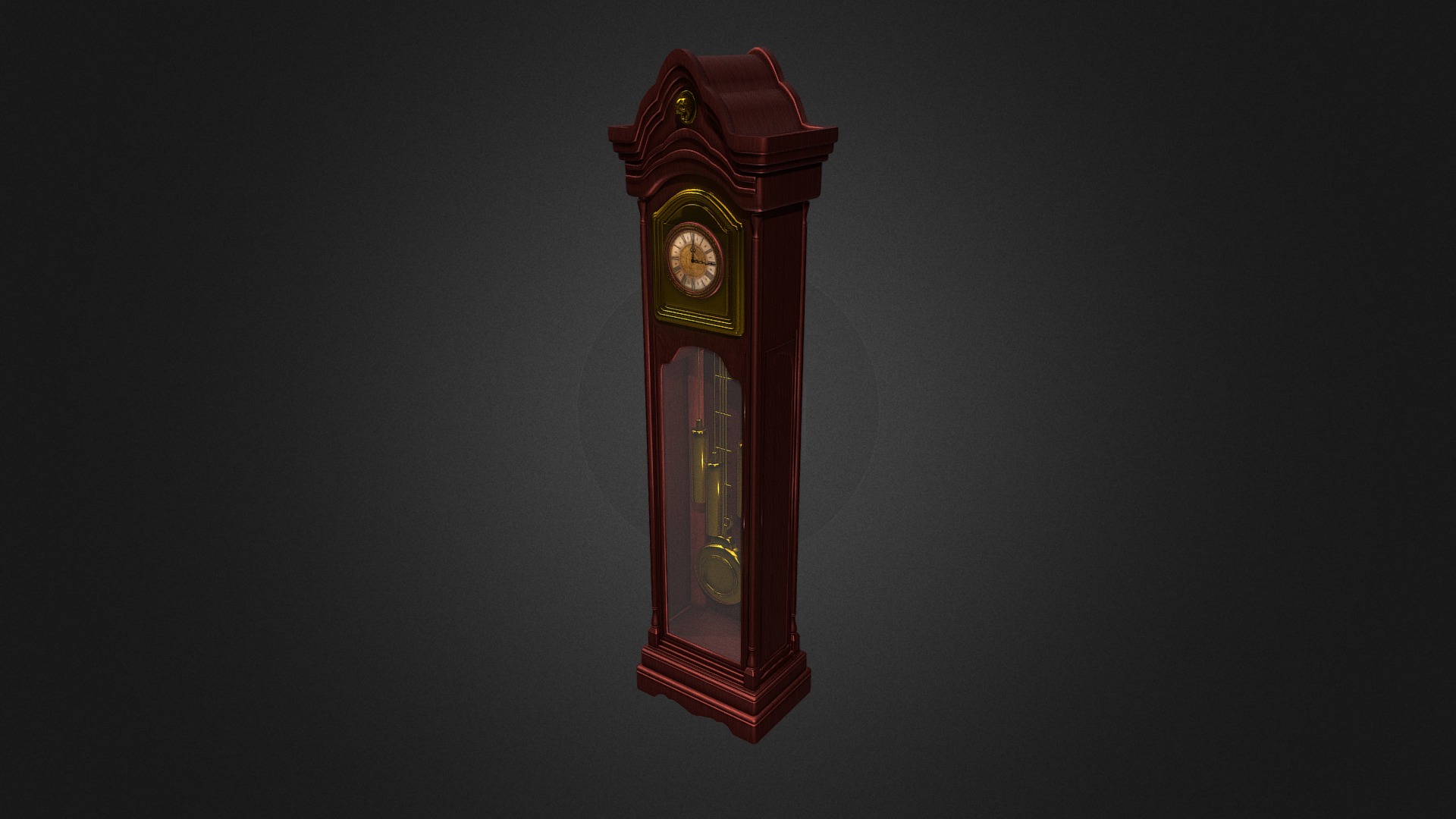 3D model Grandfather Clock - This is a 3D model of the Grandfather Clock. The 3D model is about a red clock tower.