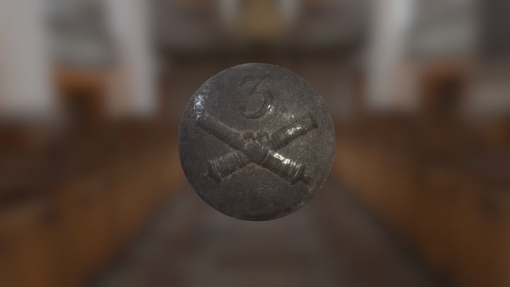 Button with guns 3D Model
