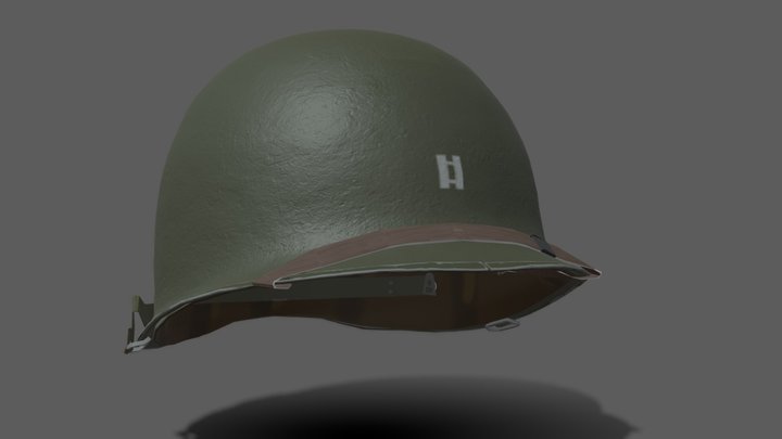 WW2 US M1 Steel Helmet 3D Model